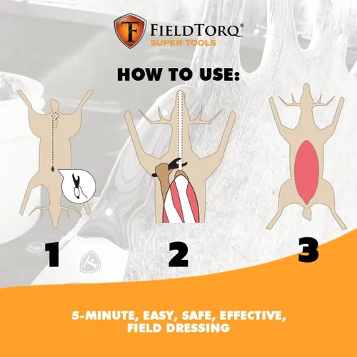 Miniatura 8 de Kit de afilado FieldTorq Herramienta súper 3-en-1 con funda y afilador Cuchillo de pelado para caza Gancho intestinal Juego de cuchillos