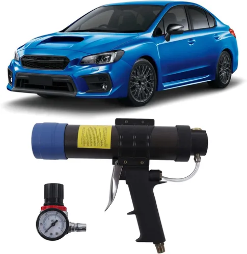 Miniatura 5 de Pistola de calafateo neumática 10.5 fl oz Pistola selladora ajustable 0.4-0.7 MPa 24-Boquilla Aplicador de pegamento de vidrio Herramienta