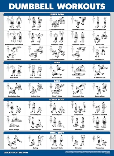 Miniatura 8 de Paquete de 3 pósteres de entrenamiento de máquina de cable volumen 1 y 2 + tabla de ejercicios con mancuernas
