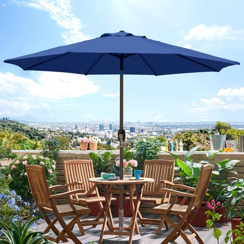 Miniatura 5 de Blissun - Sombrilla de aluminio para patio al aire libre de 9 pies, sombrilla de mesa para exteriores, sombrilla de jardín, sombrilla de mercado