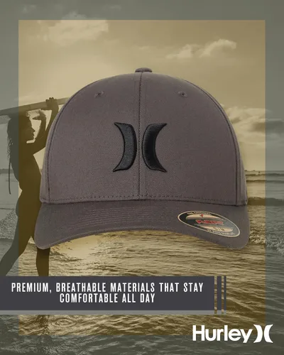 Miniatura 67 de Hurley Gorra de béisbol para hombre - Flexfit - Gorras de béisbol ajustadas para hombre (tamaños: S-XL)