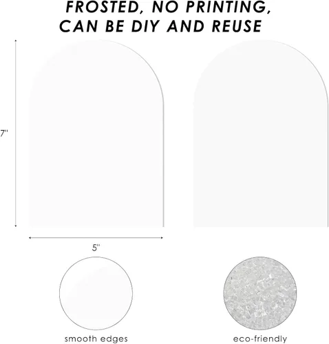 Miniatura 4 de UNIQOOO 20 carteles de mesa de arco esmerilado de acrílico de 5 x 7 pulgadas para bodas, 1/8 pulgadas de grosor, hoja de letrero de arco en blanco