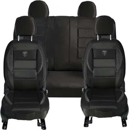 Miniatura 2 de Genérico Cubre Asientos de Carros Set Fundas Universal Juego 11 piezas Forros Deportivos Negro