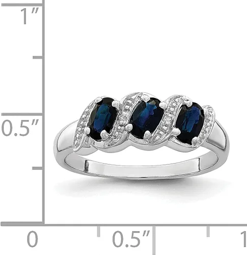 Miniatura 4 de 925 Sterling Silver Sapphire Diamond Ring Stone Gemstone Fine Jewelry For Women Gifts For Her