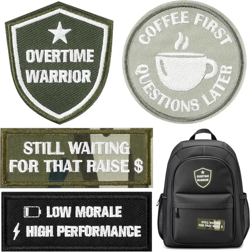 4 parches tácticos divertidos de moral con gancho y bucle, para la oficina, para coser en apliques bordados, emblema, estilo militar, manualidades,