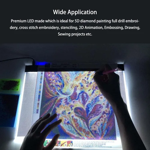 Miniatura 5 de Kit de almohadilla de luz A3 con soporte de metal - Mesa de luz LED Sponake para pintura de diamantes - Caja de luz de trazado alimentada por USB