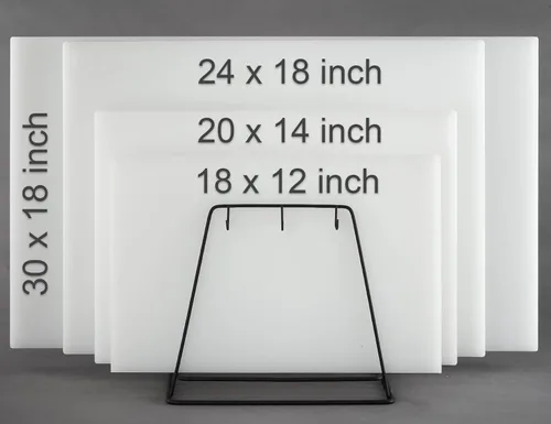 Miniatura 6 de CURTA Paquete de 2 tablas de cortar verdes para cocina, 20 x 14 x 0.5 pulgadas, tabla de cortar comercial de plástico codificado con superficie