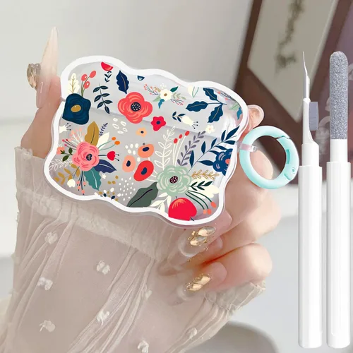 Miniatura 13 de Bonita funda transparente para AirPods Pro 2/1 Gen, diseño de lazo 3D femenino, funda protectora y a prueba de golpes de TPU suave Kawaii para Apple