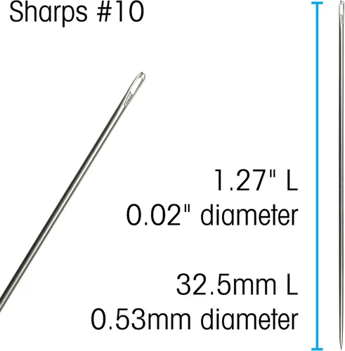 Miniatura 4 de The Beadsmith Agujas de cuentas Sharps - Tamaño 10, cortas para áreas más pequeñas, 20 agujas por tarjeta, calidad europea, aguja de coser