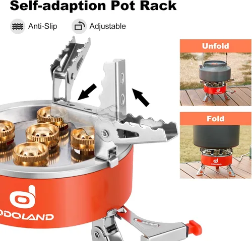 Miniatura 4 de Odoland Estufa de camping portátil de 9000 W Estufa de campamento ligera Estufa plegable para mochileros con caja de EVA para acampar al aire libre