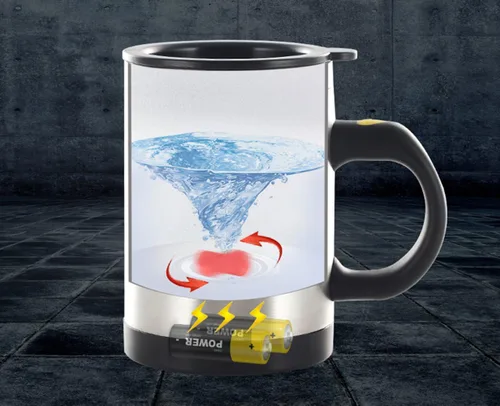 Miniatura 2 de Mengshen Taza autoagitadora de acero inoxidable mezcla automática para viajar por la mañana oficina hombres y mujeres MS-A004M Negro