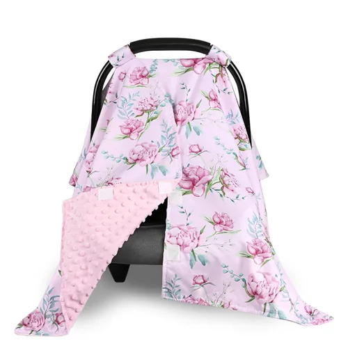 Miniatura 9 de Funda de asiento de coche para bebé niño, fundas de asiento de coche cálidas de Minky para bebés, invierno, cubierta de asiento de coche Peekaboo