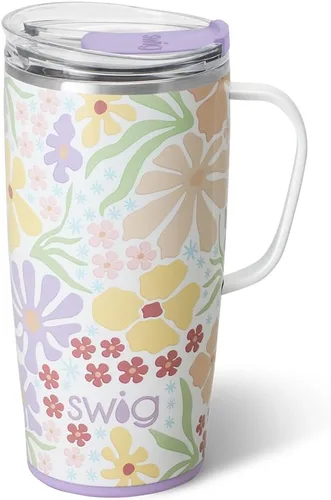 Miniatura 54 de Swig Life Taza de Viaje de 18 oz, Vaso Aislante con Asa y Tapa, Taza de Café de Viaje, Compatible con Portavasos, Acero Inoxidable, Vaso de 18 oz