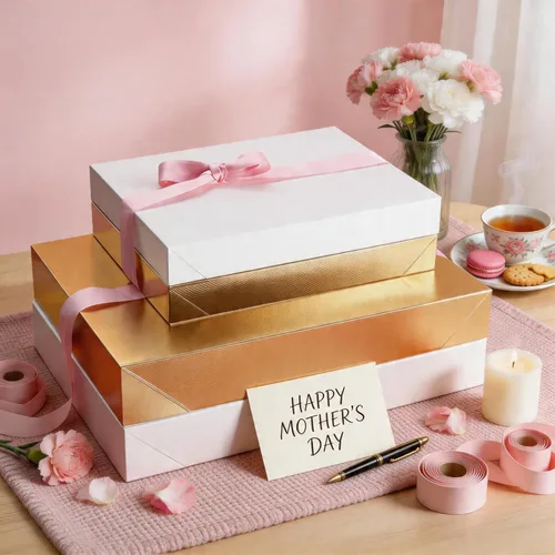 Miniatura 2 de HAPPY POTATO 12 cajas de regalo de Navidad con tapas de 11 x 8.5 x 1.5 pulgadas, cajas de regalo doradas para camisas, cajas de regalo para ropa