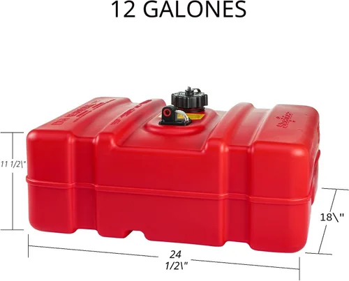 Miniatura 2 de Scepter 08669 Tanque de combustible marino de perfil bajo rectangular de 12 galones para barcos con motor fuera de borda, 24.5 x 18 x 11.5 pulgadas