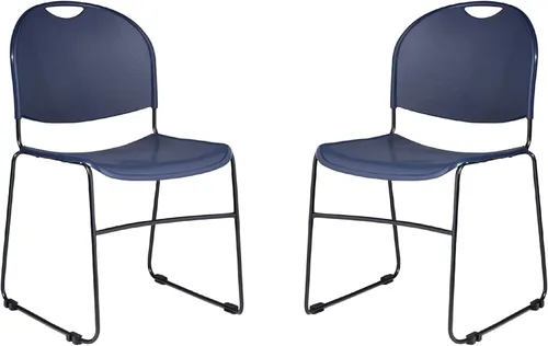 Miniatura 9 de OEF Furnishings OEF850-CL/4 Silla apilable comercial ultra compacta (negro simple, paquete de 4)