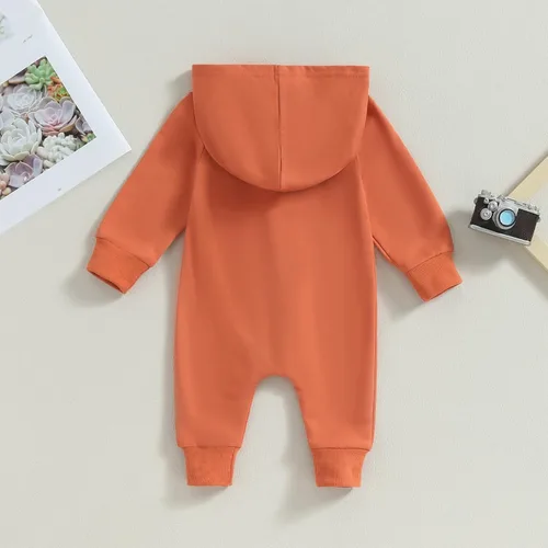 Miniatura 2 de Ropa de bebé recién nacido, con capucha, de manga larga, con cremallera, para otoño e invierno