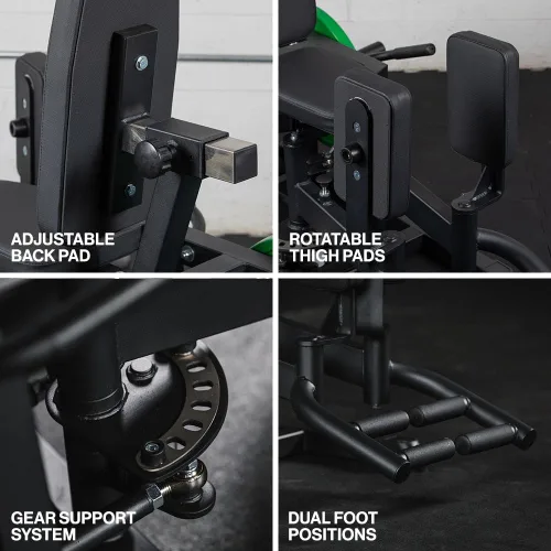 Miniatura 4 de Titan Fitness Máquina de ejercicios de abductor y aductor de cadera con carga en placa, clasificada 250 libras, máquina estabilizadora combinada
