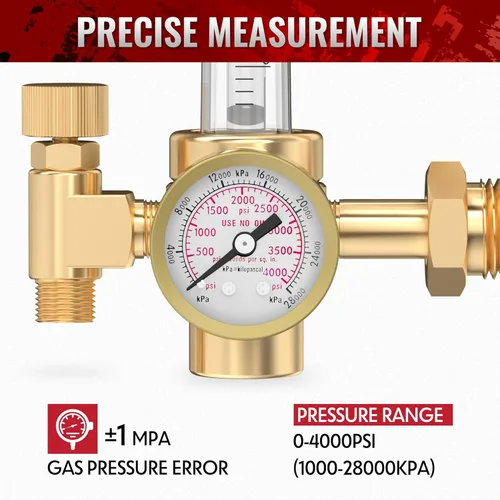 Miniatura 3 de bestarc Regulador de gas de medidor de flujo de CO2 de argón con manguera de gas de 8.2FT para soldadura MIG TIG