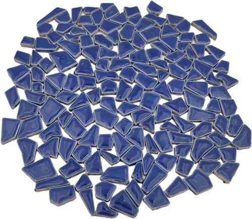 Miniatura 21 de 200g de azulejos de mosaico de cerámica para manualidades, azulejos de cerámica irregulares de 0.2"x0.8" de porcelana para decoración del hogar Caqui