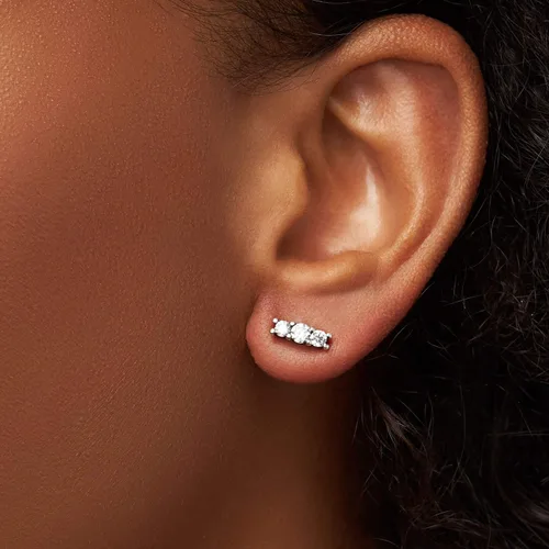 Miniatura 4 de Pendientes de circonio cúbico con forma de pandora en plata de ley