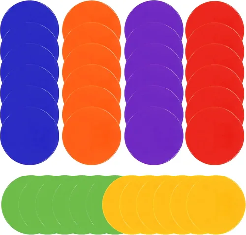 Miniatura 10 de Marcadores de punto de polietileno de 4 pulgadas y 9 pulgadas para puntos de polietileno de piso de gimnasio, 12/18/24/36 piezas de puntos redondos