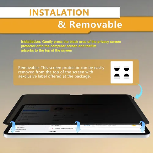 Miniatura 5 de ZOEGAA Pantalla de privacidad para iPad Pro de 11 pulgadas (chip M4 2024), protector de pantalla extraíble y reutilizable para iPad Pro de 11