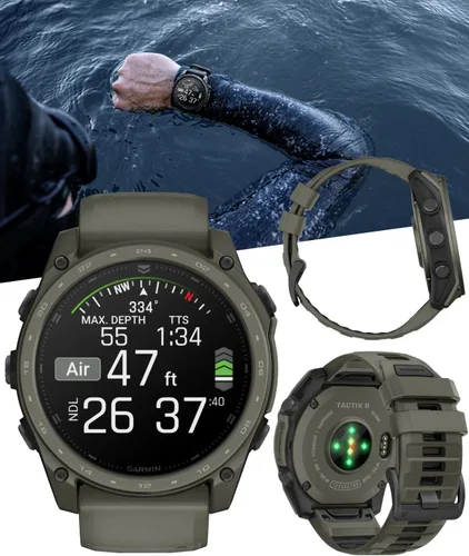 Miniatura 8 de Garmin Tactix 8 Cerakоtе de 2.008 in, reloj inteligente táctico con GPS premium, pantalla AMOLED, solucionador de balística aplicada, paquete