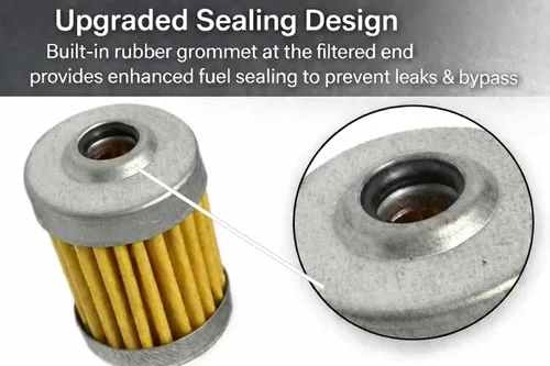 Miniatura 2 de Paquete de 2 filtros de combustible en línea de 1/4 pulgadas, repuesto de 40 micrones para Briggs & Stratton 691035 Kawasaki 49019-0014, compatible