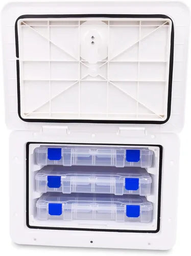 Miniatura 5 de T-H Marine - Caja de aparejos de sellado seguro para barco - Compartimento de cubierta incluye 3 bandejas de señuelos Plano - Los sellos dobles