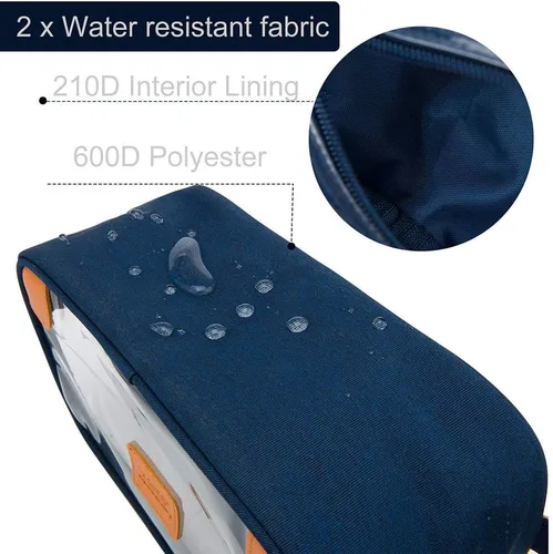 Miniatura 5 de Lermende Neceser de aseo transparente, kit de afeitado transparente para hombre, bolsa de aseo de viaje con correa de mano, organizador unisex