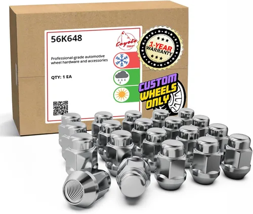 Miniatura 26 de Wheel Accessories Parts 20 tuercas de llanta M14x1.5 14x1.5 rosca OEM estilo fábrica 1.65" largo negro 7/8" 0.866 in hexagonal para Jeep Wrangler