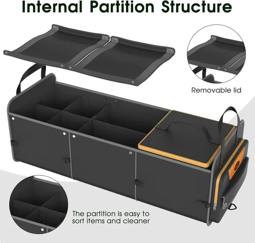 Miniatura 2 de SugarFox Organizador de maletero para coche todoterreno, organizador de cajuela impermeable resistente, organizador de coche plegable y colapsable