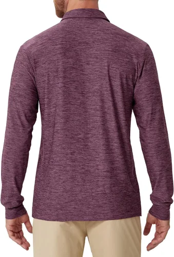 Miniatura 25 de NAVISKIN Camisas polo de manga larga para hombre, camisas de golf con cuello UPF 50 SPF para hombre, secado rápido, absorbe la humedad