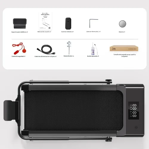 Miniatura 7 de DeerRun Caminadora con inclinación y barra de asa, 4 en 1 plegable debajo del escritorio para el hogar pequeño u oficina, capacidad de 300 libras