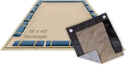 Miniatura 55 de Buffalo Blizzard Supreme Plus - Cubierta rectangular para piscina de invierno de 12 pies x 20 pies, color tostado/plateado, resistente para piscinas