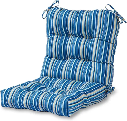 Miniatura 51 de Cojines para silla de exterior con bisagras, diseño de una sola pieza, cojín reversible para asiento y respaldo de patio con lazos, tela