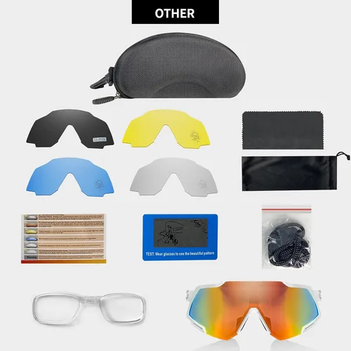 Miniatura 6 de Youth Viper Polarized Sunglasses for Kid Boys Girls Age 10-15 4 Interchangeable Lenses UV400 Glasses for Cycling Baseball rojo +blanco