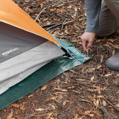 Miniatura 5 de Amazon Basics Lona impermeable para camping, 8 pies x 10 pies, verde oscuro
