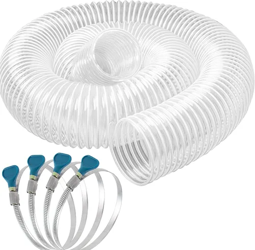 Miniatura 12 de Manguera de recolección de polvo de PVC de servicio pesado de 2-1/2 pulgadas x 5 pies, resistente a perforaciones, manguera flexible de humos de PVC
