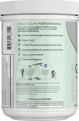Miniatura 7 de Garden of Life Sport Nutrition Verdes y superalimentos en polvo para mujeres y hombres, sin sabor, mezcla orgánica, espirulina, frutas, vitaminas