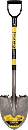 Truper 31200 Tru Pro Pala de punta redonda de 29 pulgadas con mango en D de fibra de vidrio