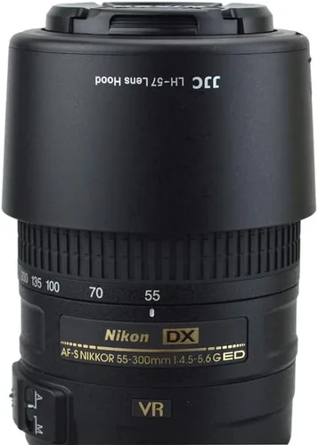 Miniatura 6 de Parasol reversible para lente de cámara HB-57 de repuesto para Nikon DX 2.165-11.811 in F4.5-5.6G ED VR zoom lente en D500 D7500 D7200 D7100 D7000