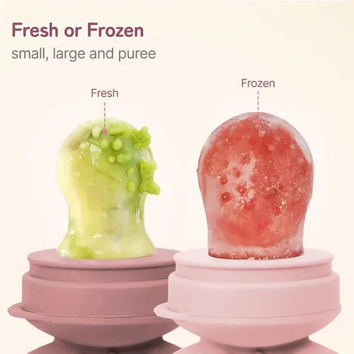 Miniatura 5 de Chupón alimentador de sólidos/frutas congeladas para bebés, juguete mordedor infantil 4M+, bolsa de silicona sin BPA y pezón, introduce sólidos