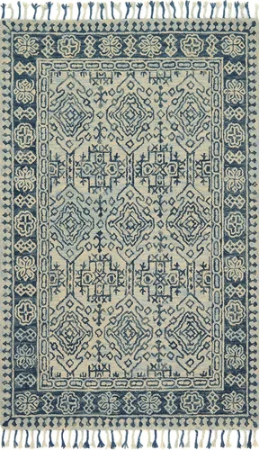 Miniatura 8 de Loloi Zharah Collection ZR-03 Rose/Denim, alfombra de pasillo de transición, 2'-6" x 7'-6" Rosa; azul oscuro