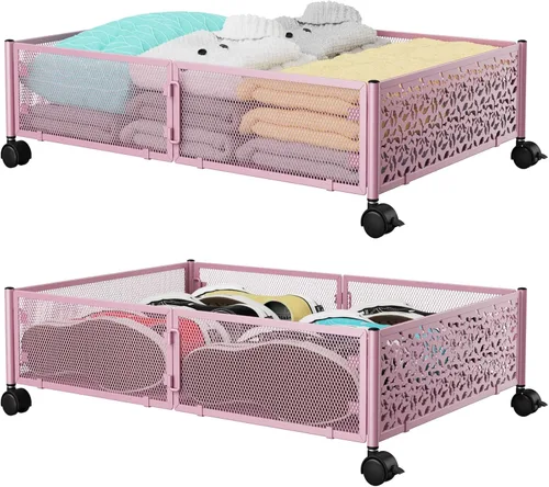 Miniatura 9 de Contenedor de Almacenamiento Debajo de la Cama con Ruedas, Organizador de Cajones de Almacenamiento para Zapatos Debajo de la Cama, Contenedores