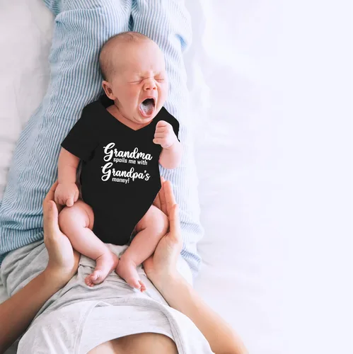 Miniatura 5 de CBTwear Grandma Spoils Me With Grandpa's Money Baby Body Lindo Recién Nacido Ropa Unisex Humor Mameluco