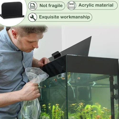 Miniatura 6 de Qunclay 4 manijas de tapa de acuario acrílicas para pecera, asas adhesivas de repuesto para tapa de tanque de peces, 2.36 x 1.38 pulgadas (negro)