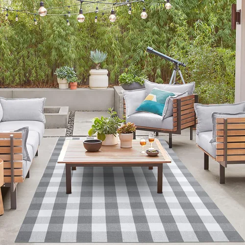 Miniatura 74 de IOHOUZE Alfombra Rayada Gris y Blanca - 27.5" X 43" Tapetes para Puerta Delantera al Aire Libre, Alfombra Lavable para Decoración de Porche