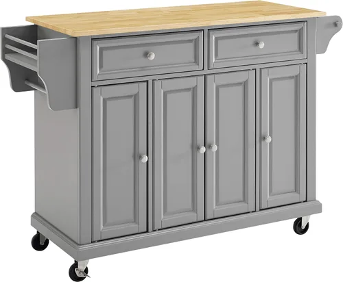 Miniatura 12 de Crosley Furniture isla de cocina con ruedas, Madera, Negro